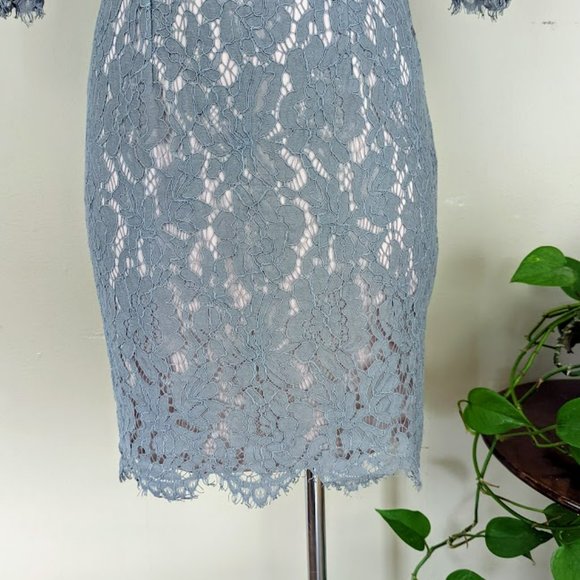 Soieblu Gray Floral Lace Dress - Picture 3 of 11